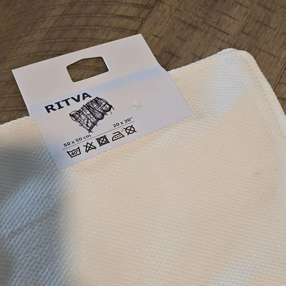 Ikea Ritva White Cotton Pillow Cover 20 x 20